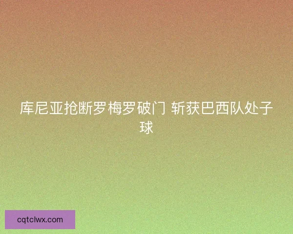 库尼亚抢断罗梅罗破门 斩获巴西队处子球